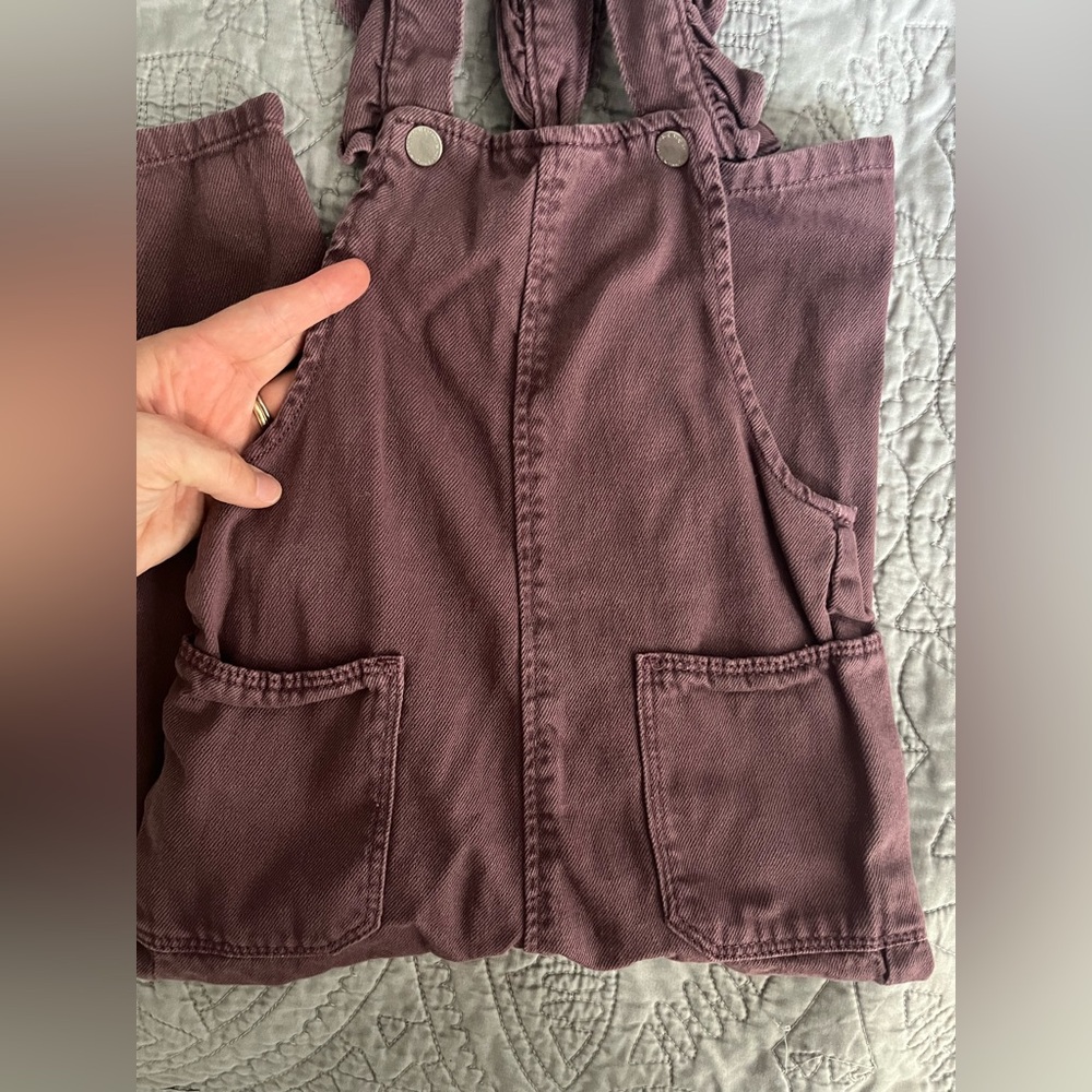 Zara Kids Purple Ruffle Overalls with Pockets
